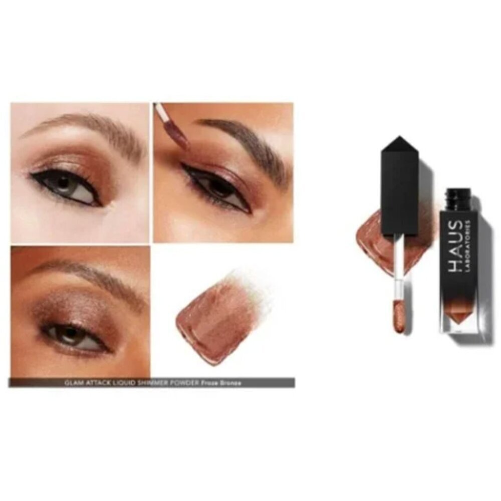 HAUS LABS by Lady Gaga GLAMโ ATTACK Liquid Shimmer Powder Eyeshadow FROZE BRONZE